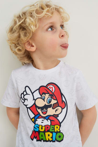 Children Boys - Super Mario - short sleeve T-shirt - white