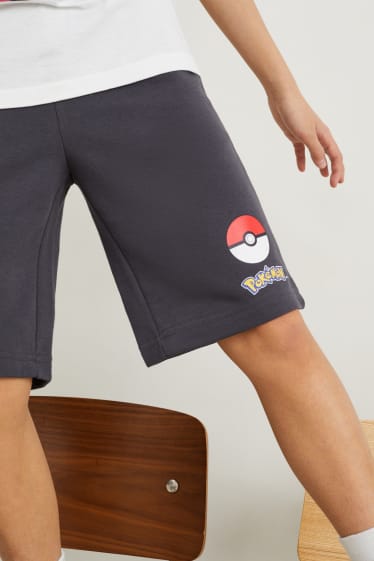 Kinder - Pokémon - Set - Kurzarmshirt und Sweatshorts - 2 teilig - weiss