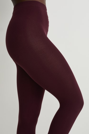 Women - Thermal tights - 200 denier - bordeaux