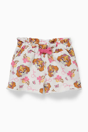 Kinderen - Paw Patrol - sweatshorts - crème wit