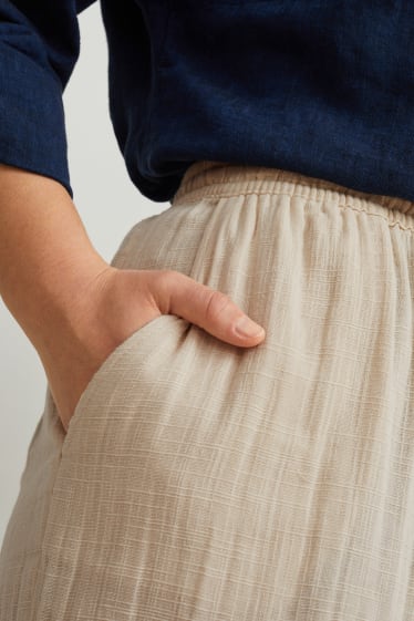 Women - Cloth trousers - mid-rise waist - light beige