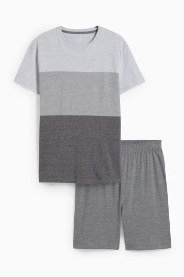 Herren - Shorty-Pyjama - dunkelgrau
