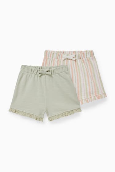 Bébés filles - Lot de 2 - shorts en molleton pour bébé - vert menthe