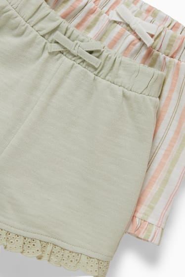 Miminka - Multipack 2 ks - teplákové šortky pro miminka - mátově zelená