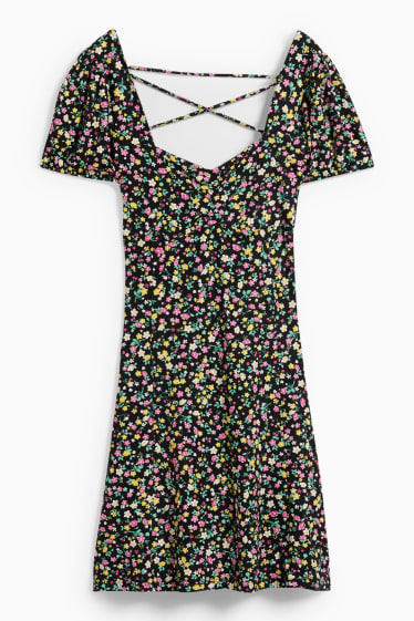 Mujer - CLOCKHOUSE - vestido - de flores - negro