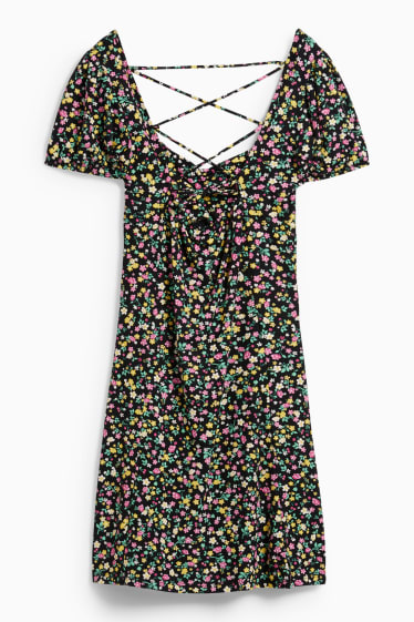 Mujer - CLOCKHOUSE - vestido - de flores - negro