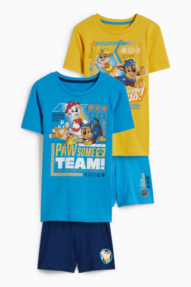 Bambini - Confezione da 2 - Paw Patrol - pigiama con pantaloni corti - 4 pezzi - blu