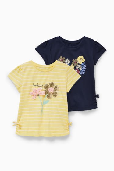 Bambine - Confezione da 2 - maglia a maniche corte - blu scuro