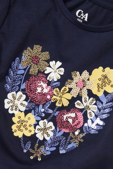 Bambine - Confezione da 2 - maglia a maniche corte - blu scuro