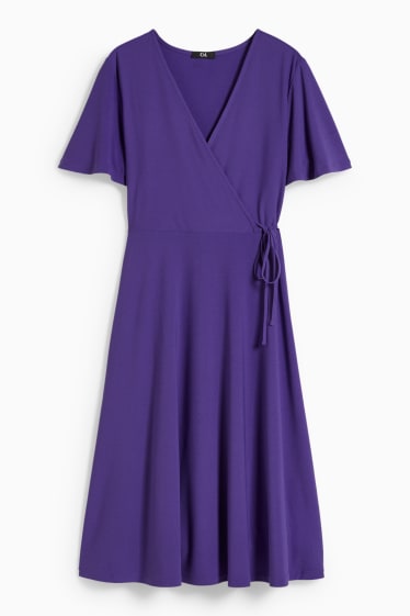 Kobiety - Sukienka w stylu kopertowym - purpurowy