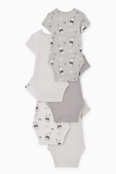 Unisexe - Lot de 5 - Winnie l’ourson - bodys bébé - blanc / gris