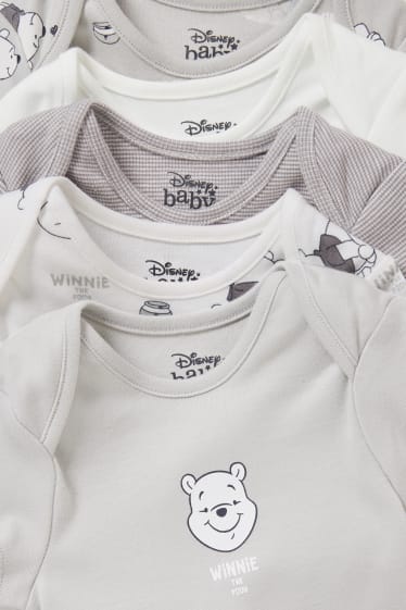 Bébés - Lot de 5 - Winnie l’ourson - bodys bébé - blanc / gris