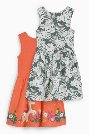 Kinder - Multipack 2er - Kleid - orange