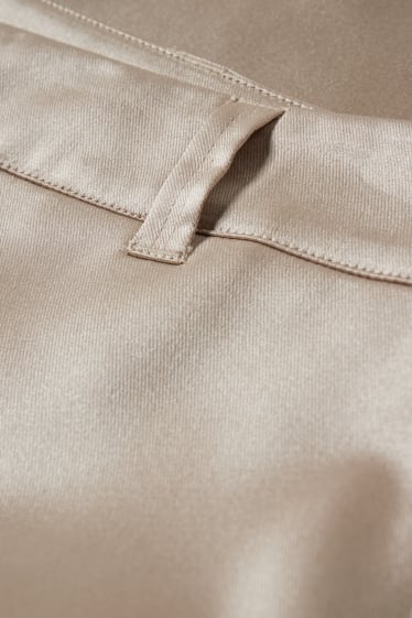Damen - CLOCKHOUSE - Satin-Cargohose - Mid Waist - Wide Leg - beige