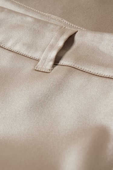 Donna - Pantaloni cargo in raso - vita bassa - gamba larga - beige
