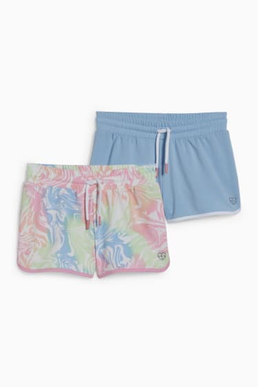 Kinder Mädchen - Multipack 2er - Sweatshorts - hellblau