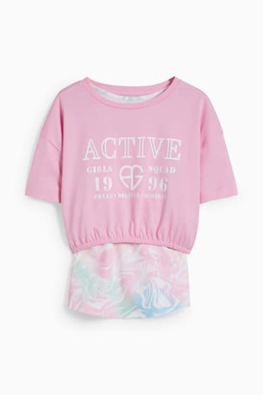 Children - Set - short sleeve T-shirt and top - 2 piece - rose