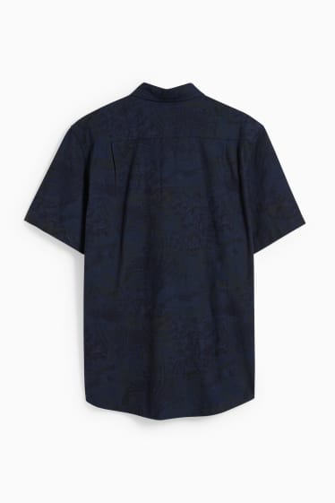 Heren - Overhemd - regular fit - button-down - donkerblauw