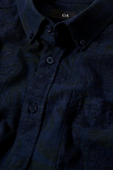 Uomo - Camicia - regular fit - button down  - blu scuro