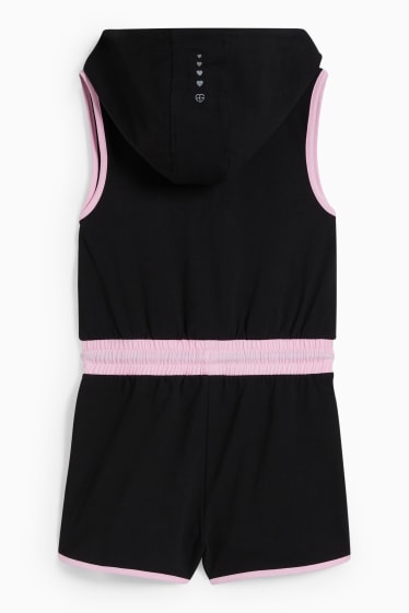 Children Girls - Jumpsuit with hood - black