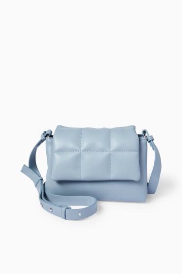 Dames - Kleine schoudertas - imitatieleer - lichtblauw
