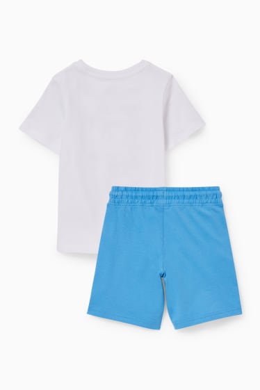 Enfants - Dino - ensemble - T-shirt et short - 2 pièces - blanc