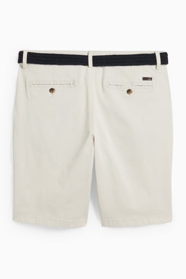 Home - Pantalons curts amb cinturó - beix clar