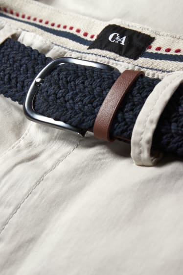 Men - Shorts with belt - light beige