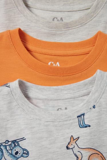 Copii - Multipack 3 buc. - tricou cu mânecă scurtă - portocaliu / gri