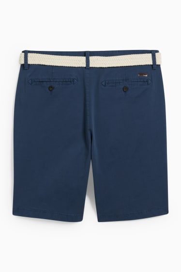 Herren - Shorts mit Gürtel - dunkelblau