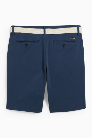 Hommes - Short avec ceinture - bleu foncé