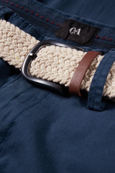 Men - Shorts with belt - dark blue