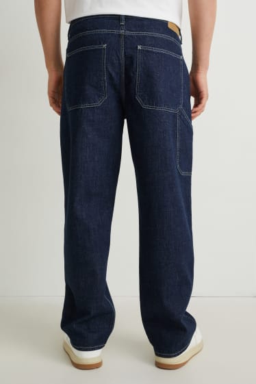 Men - Relaxed jeans - with hemp fibres - denim-dark blue