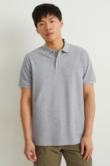 Herren - Poloshirt  - grau-melange