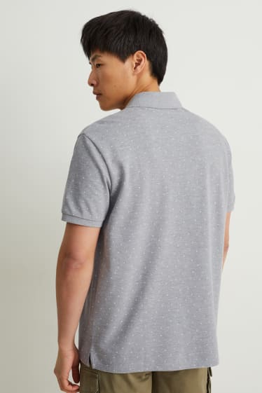 Herren - Poloshirt - grau-melange