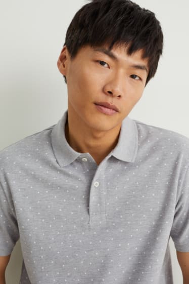 Herren - Poloshirt - grau-melange