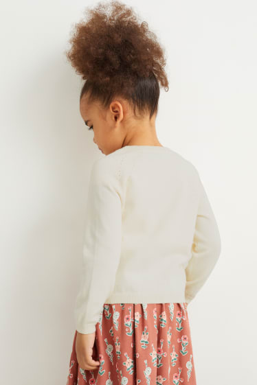 Kinder Mädchen - Strickjacke - cremeweiss