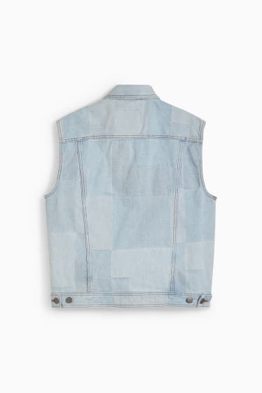 Hommes - Gilet en jean sans manches - jean bleu clair