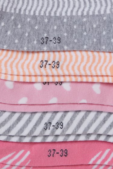 Kinder Mädchen - Multipack 5er - Sneakersocken - gemustert - pink