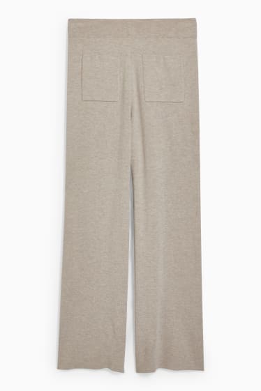 Donna - Pantaloni in maglia - comfort fit - beige melange