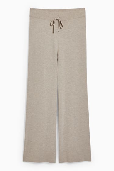 Donna - Pantaloni in maglia - comfort fit - beige melange