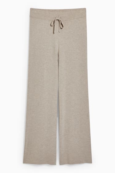 Femmes - Pantalon en maille - comfort fit - beige chiné