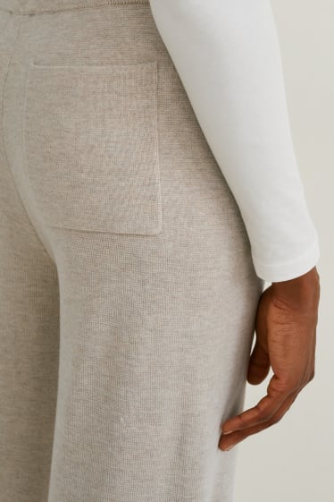 Damen - Strickhose - Comfort Fit - beige-melange