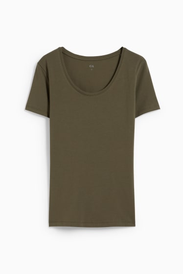 Dames - Basic-T-shirt - groen