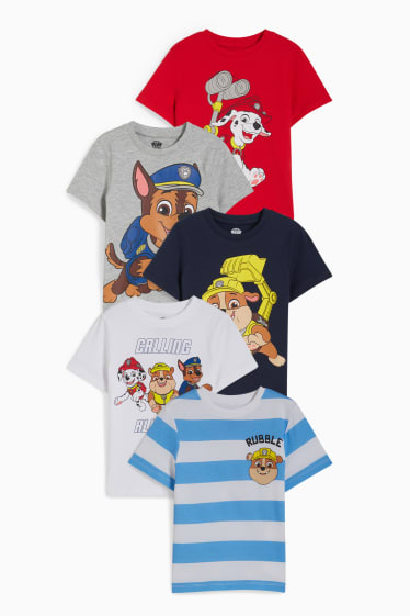 Niños - Pack de 5 - La Patrulla Canina - camisetas de manga corta - azul oscuro