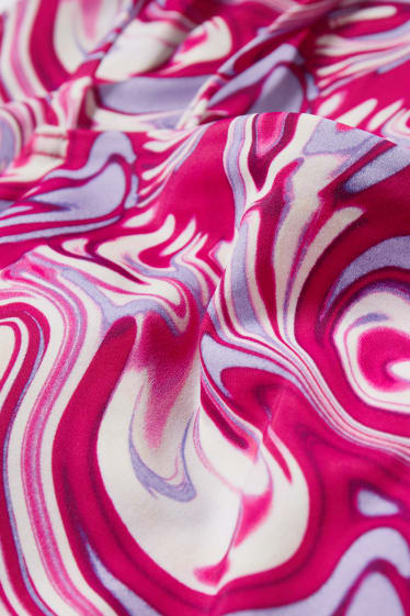 Damen - Brazilian Badeanzug - wattiert - gemustert - pink