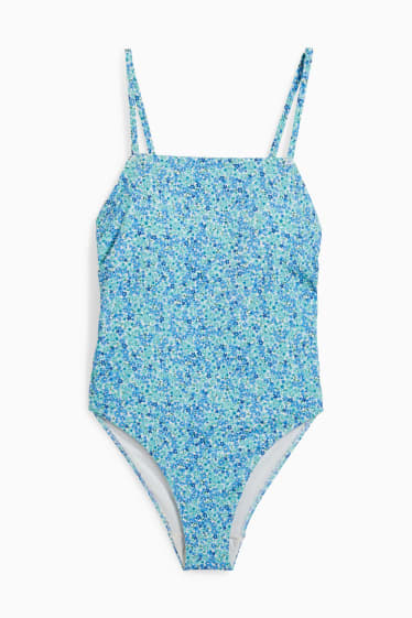 Nastolatki - CLOCKHOUSE - strój kąpielowy w brazylijskim stylu - wyściełany - w kwiatki - jasnozielony