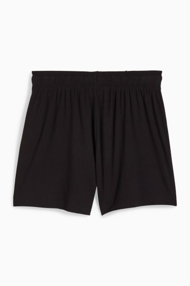 Damen - Pyjamashorts - mit Viskose - schwarz