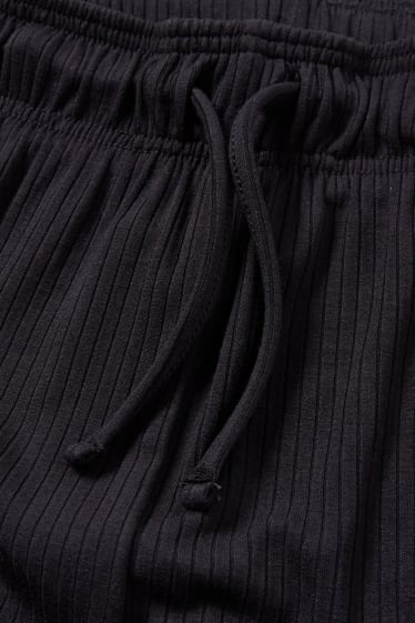 Femmes - Pyjashort - en viscose - noir