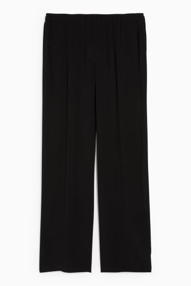 Dona - CLOCKHOUSE - pantalons de tela - mid waist - wide leg - negre